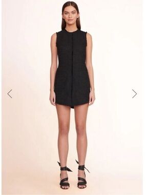 STAUD Crystal Black Tweed Mini Dress Woman’s Sz 12 Designer Luxury Modern